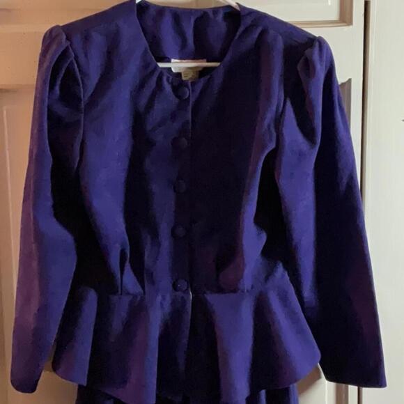 Bee Barlin Vintage purple 2 piece skirt suit Sz 11/12 - Picture 2 of 8